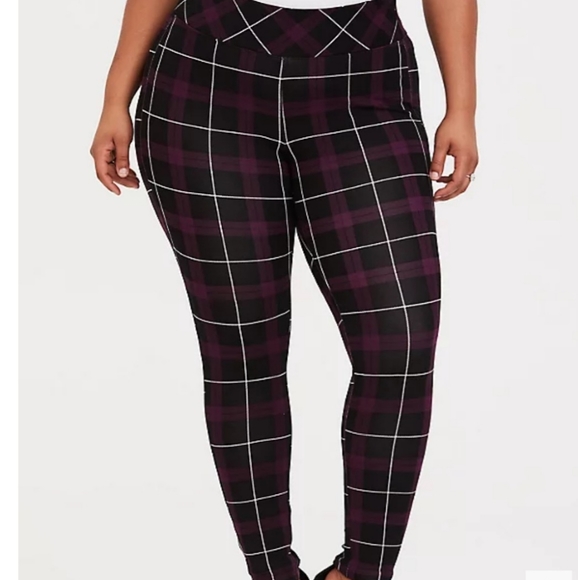 plaid ponte pants